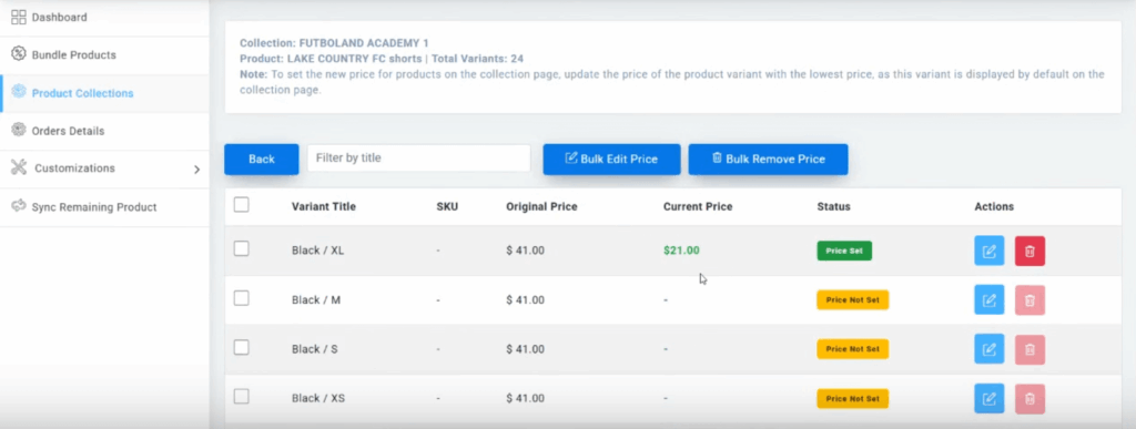 price mapping